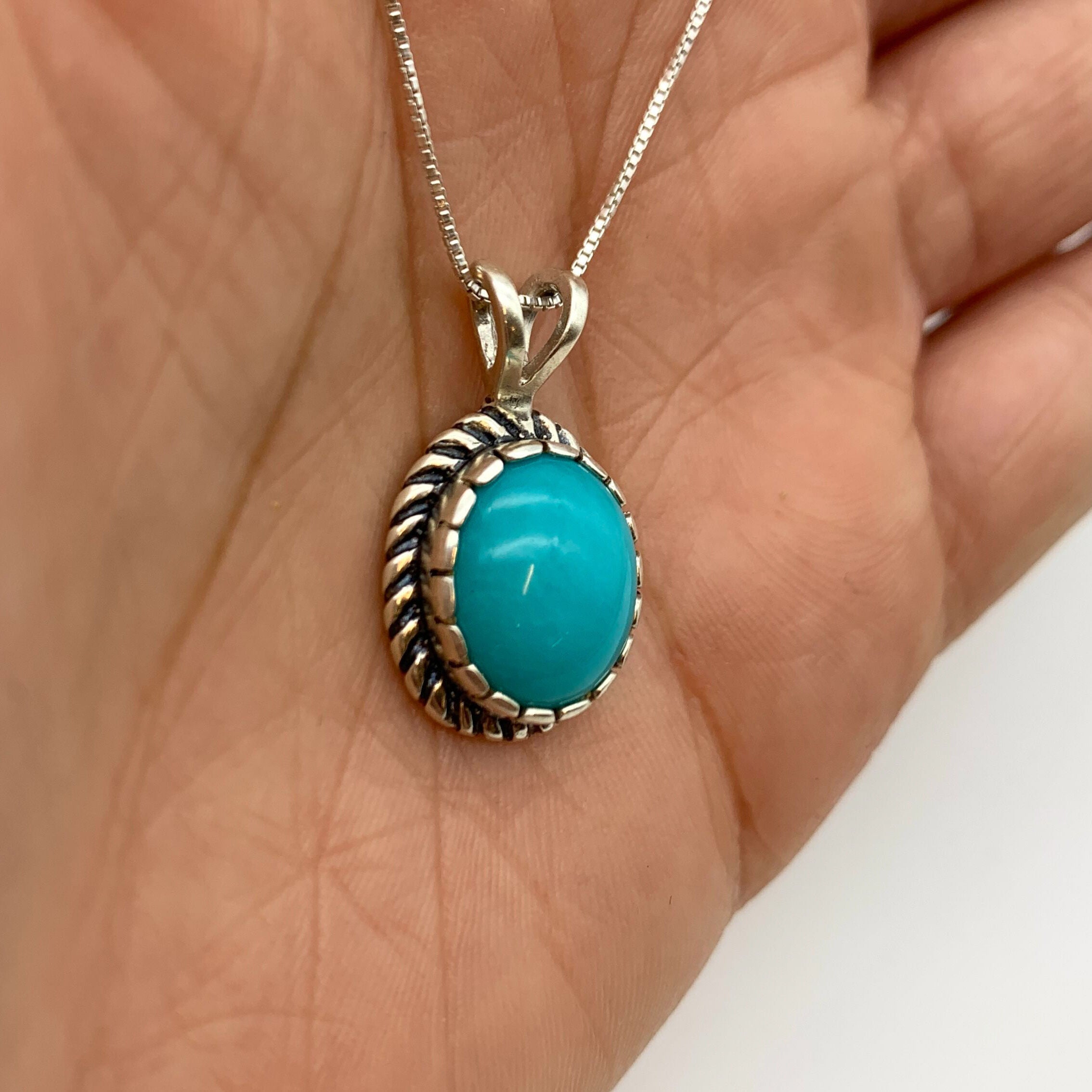 2350-1-P-nTUR: Sterling Silver 925 Natural Turquoise