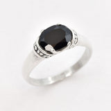 Gold Onyx Ring - Black Boho Ring - Black Horizontal Ring