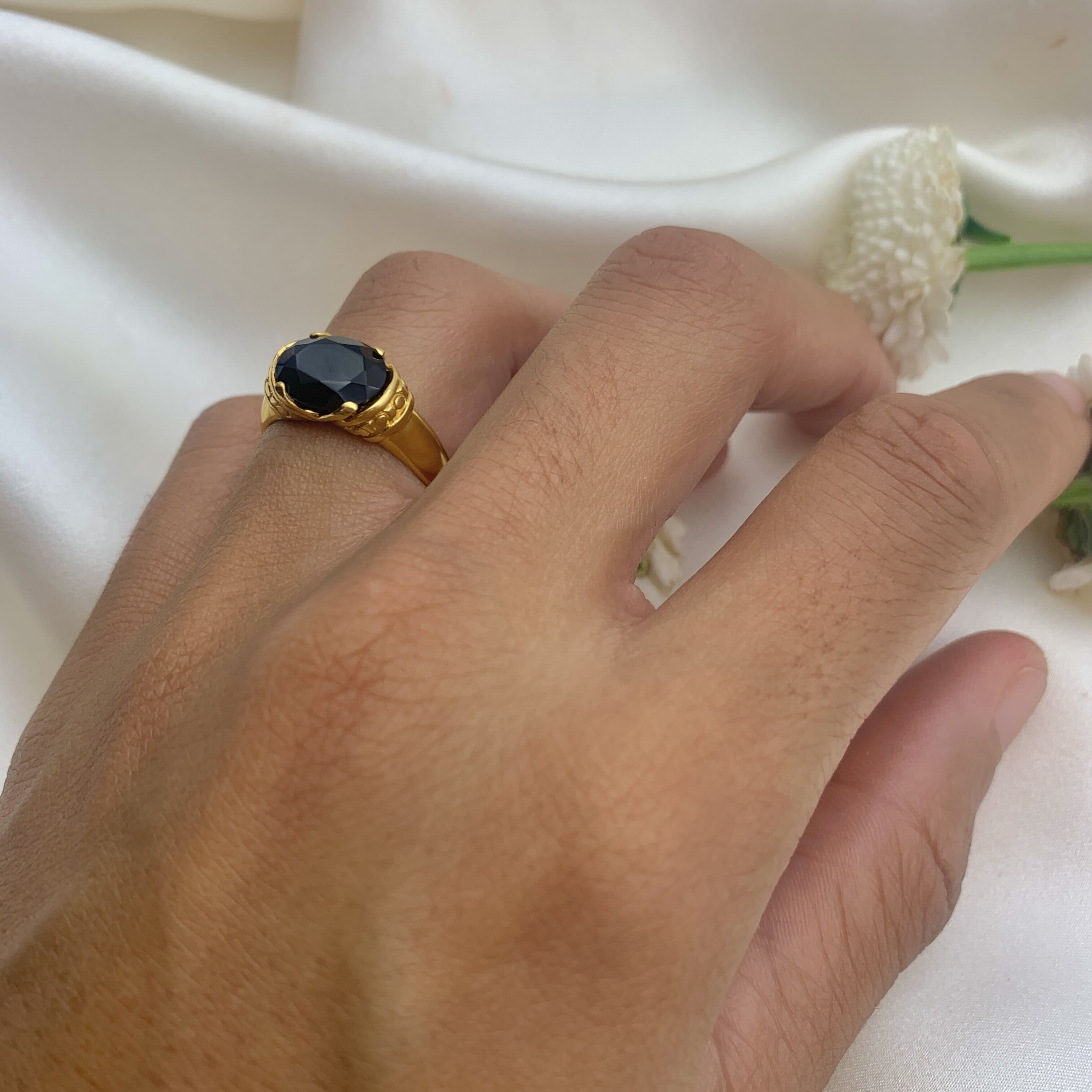 2183-R-nONY: Gold Vermeil 18k Natural Onyx