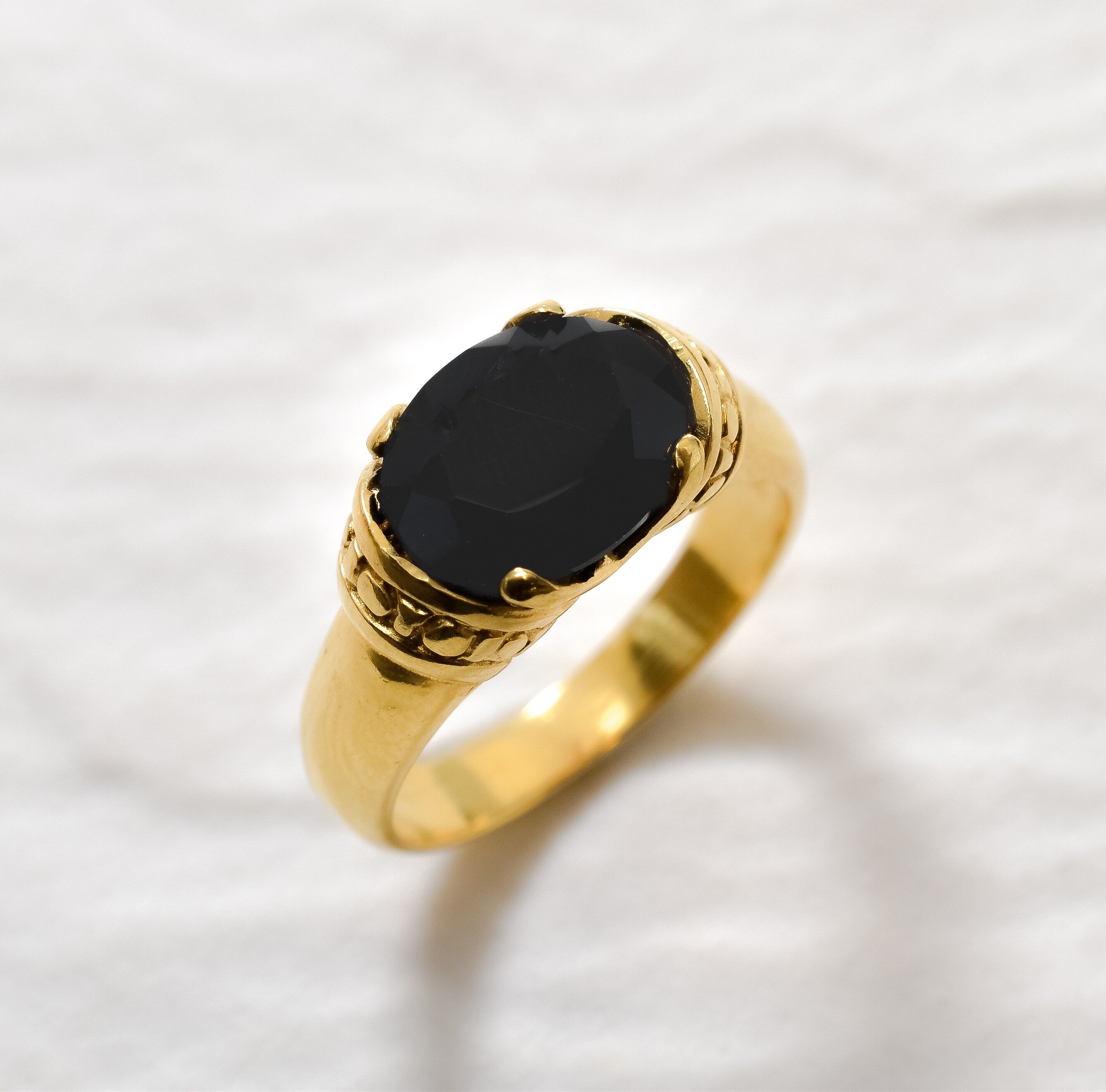 2183-R-nONY: Gold Vermeil 18k Natural Onyx