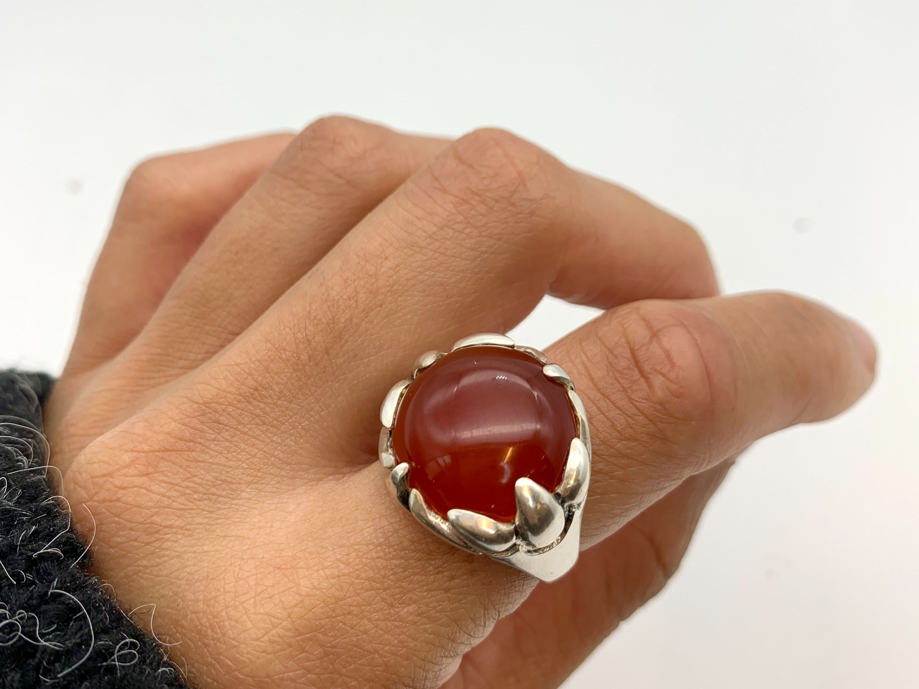 2024-R-nCAR: Sterling Silver 925 Natural Carnelian
