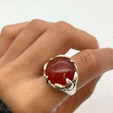 Carnelian Ring - Boho Statement Ring - Solitaire Carnelian Ring