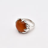 Carnelian Ring - Boho Statement Ring - Solitaire Carnelian Ring