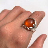 Carnelian Ring - Boho Statement Ring - Solitaire Carnelian Ring