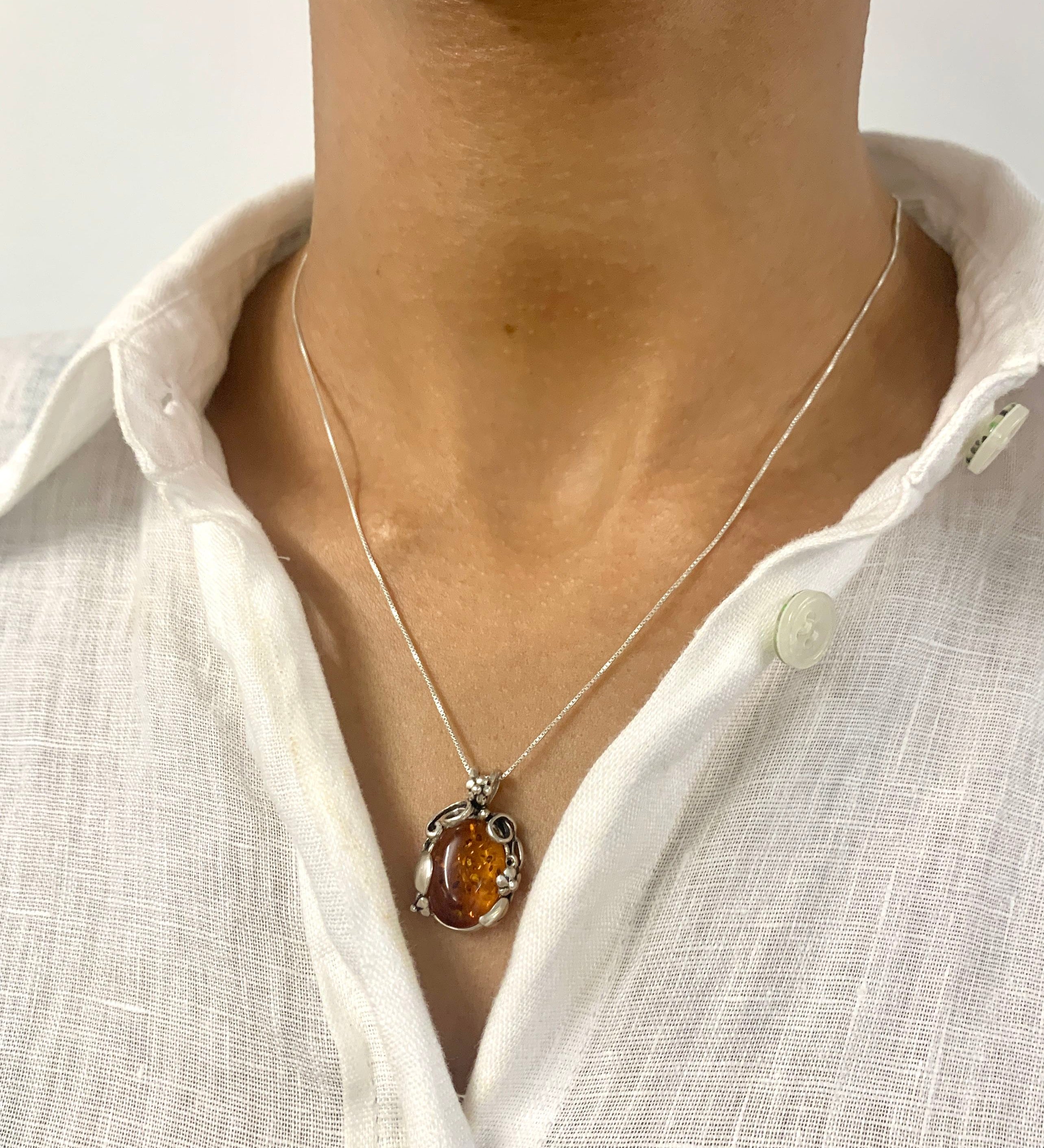 2797-P-nAMB: Sterling Silver 925 Natural Amber