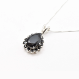 Stunning Large Onyx Pendant Necklace – Vintage Teardrop Design in 925 Sterling Silver, ideal for gifting and daily wear.