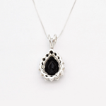 Gorgeous Black Onyx Pendant Necklace - Vintage Teardrop Style in 925 Sterling Silver, great for everyday elegance and gifting.
