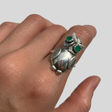 Sterling Silver Emerald Ring with Prong Setting, May Birthstone, symbolizes harmony and healing, great for daily wear or gifts.