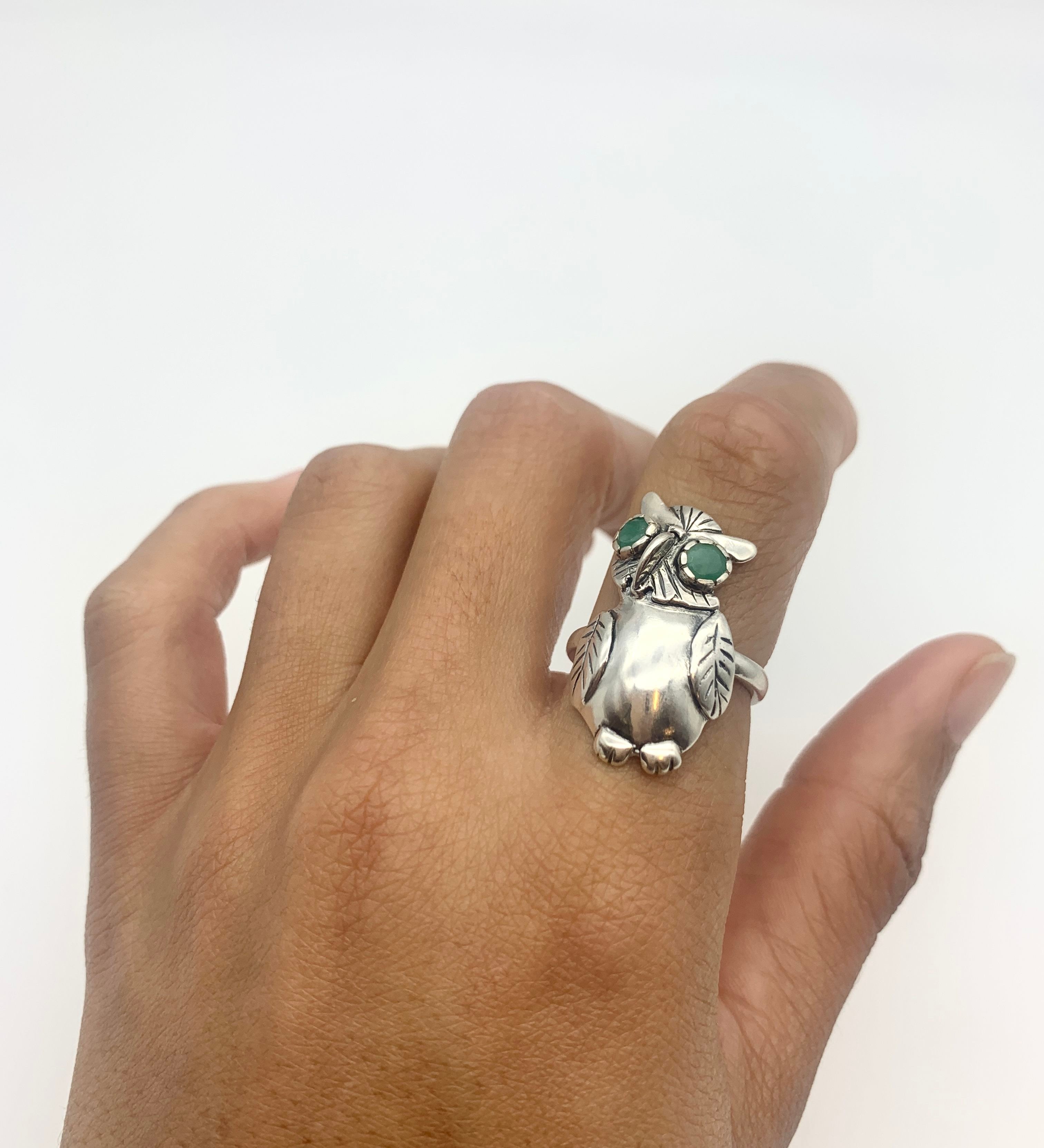 Sterling Silver Emerald Ring with Prong Setting, May Birthstone, symbolizes harmony and healing, great for daily wear or gifts.