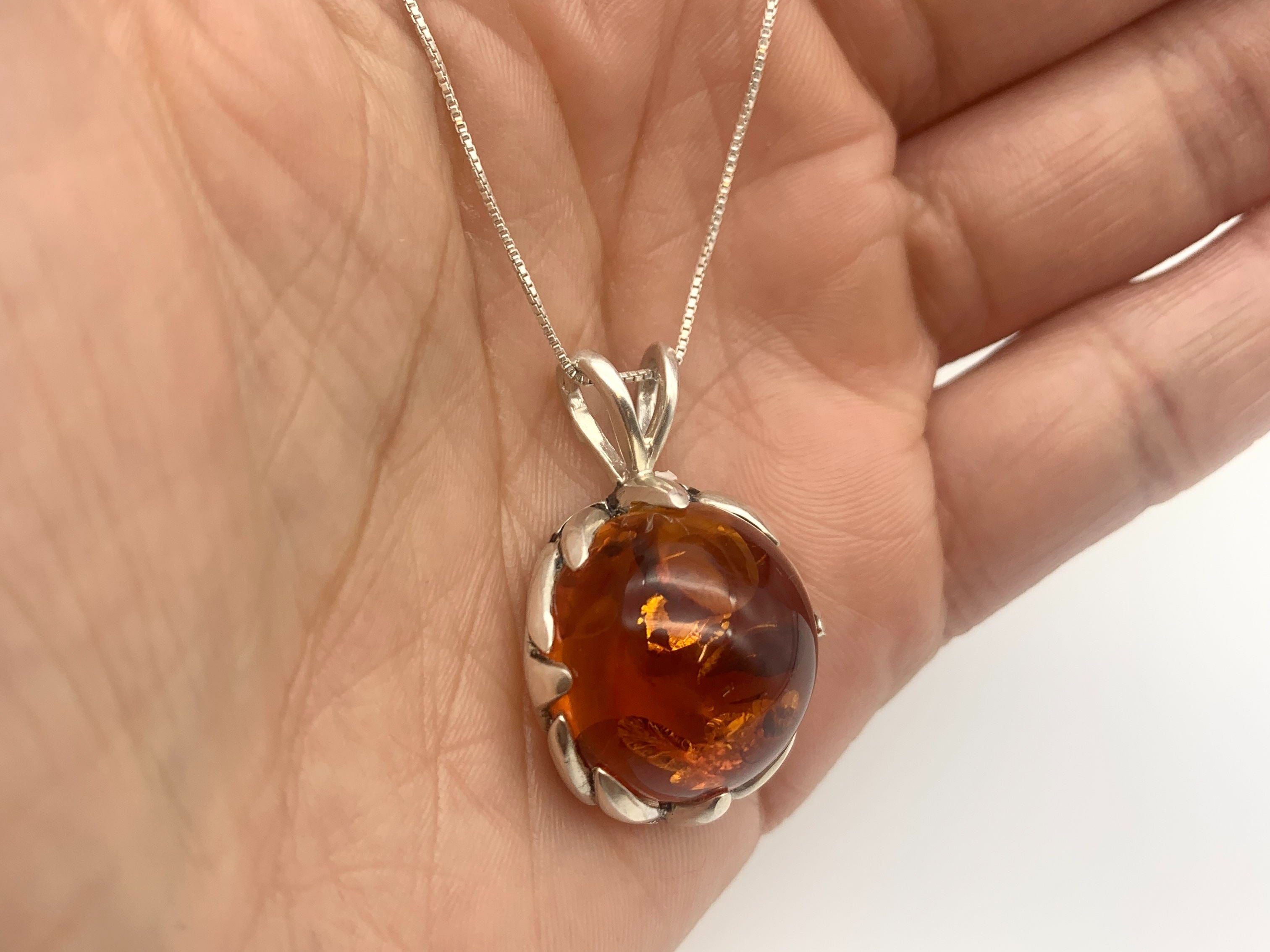 2024-P-nAMB: Sterling Silver 925 Natural Amber