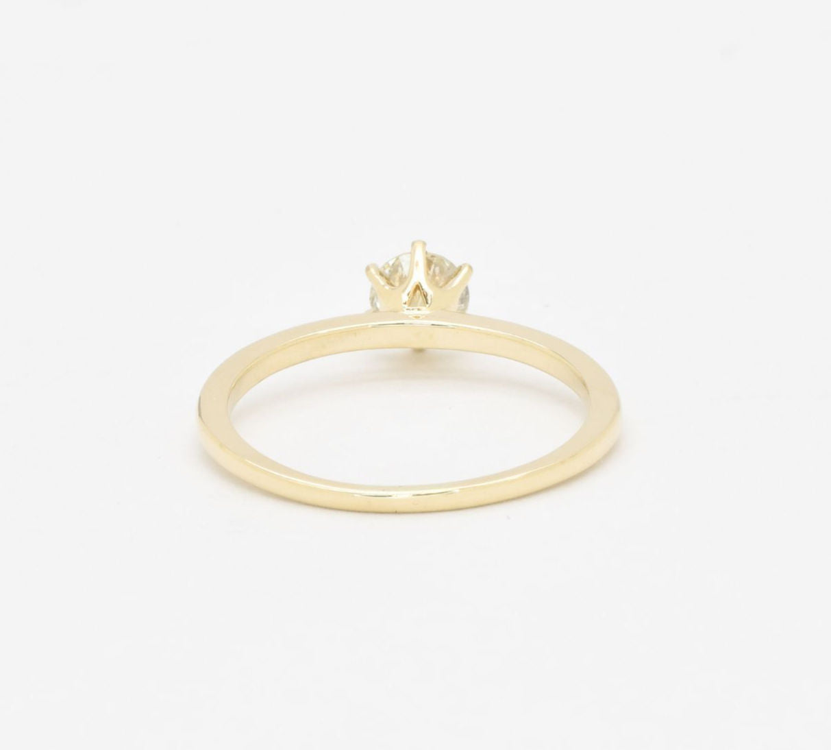 Elegant 14k Yellow Gold Ring with Natural White Diamond, April Birthstone gift symbolizing commitment, ideal for special occasions.