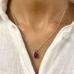Beautiful 925 Sterling Silver Pendant with a vibrant Oval Natural Ruby, a timeless piece for everyday elegance and celebrations.