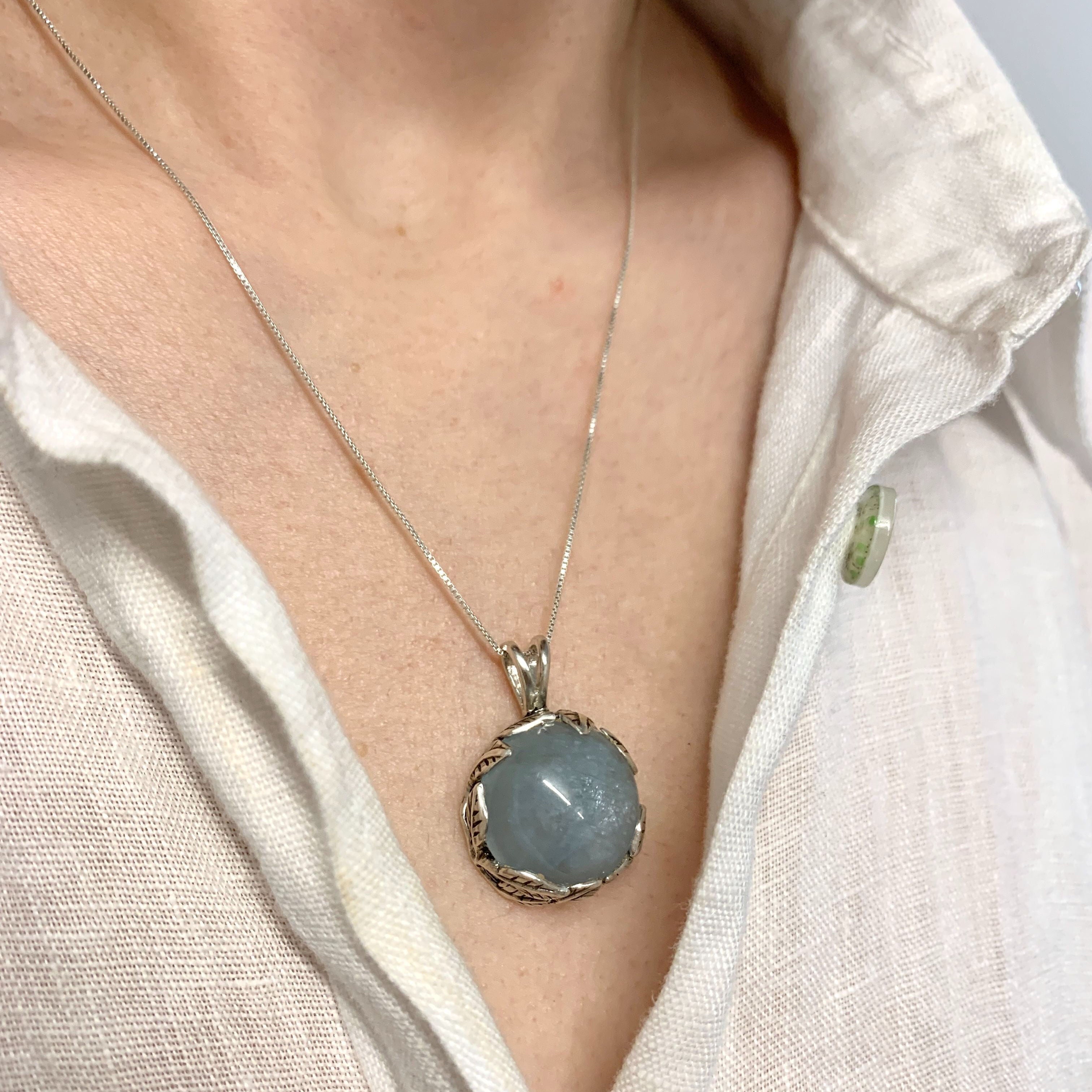 2832-P-nAQUA: Sterling Silver 925 Natural Aquamarine