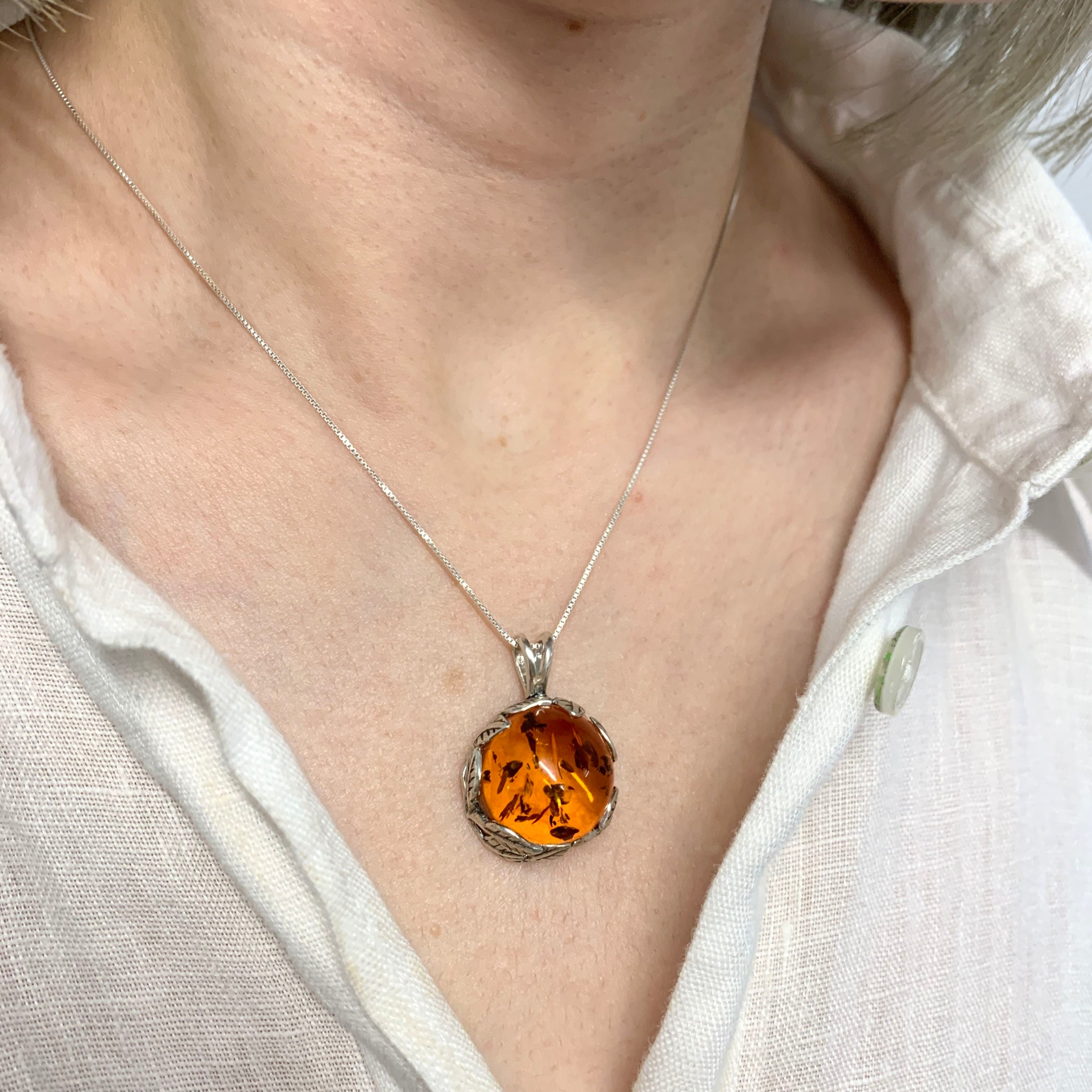 2832-P-nAMB: Sterling Silver 925 Natural Amber