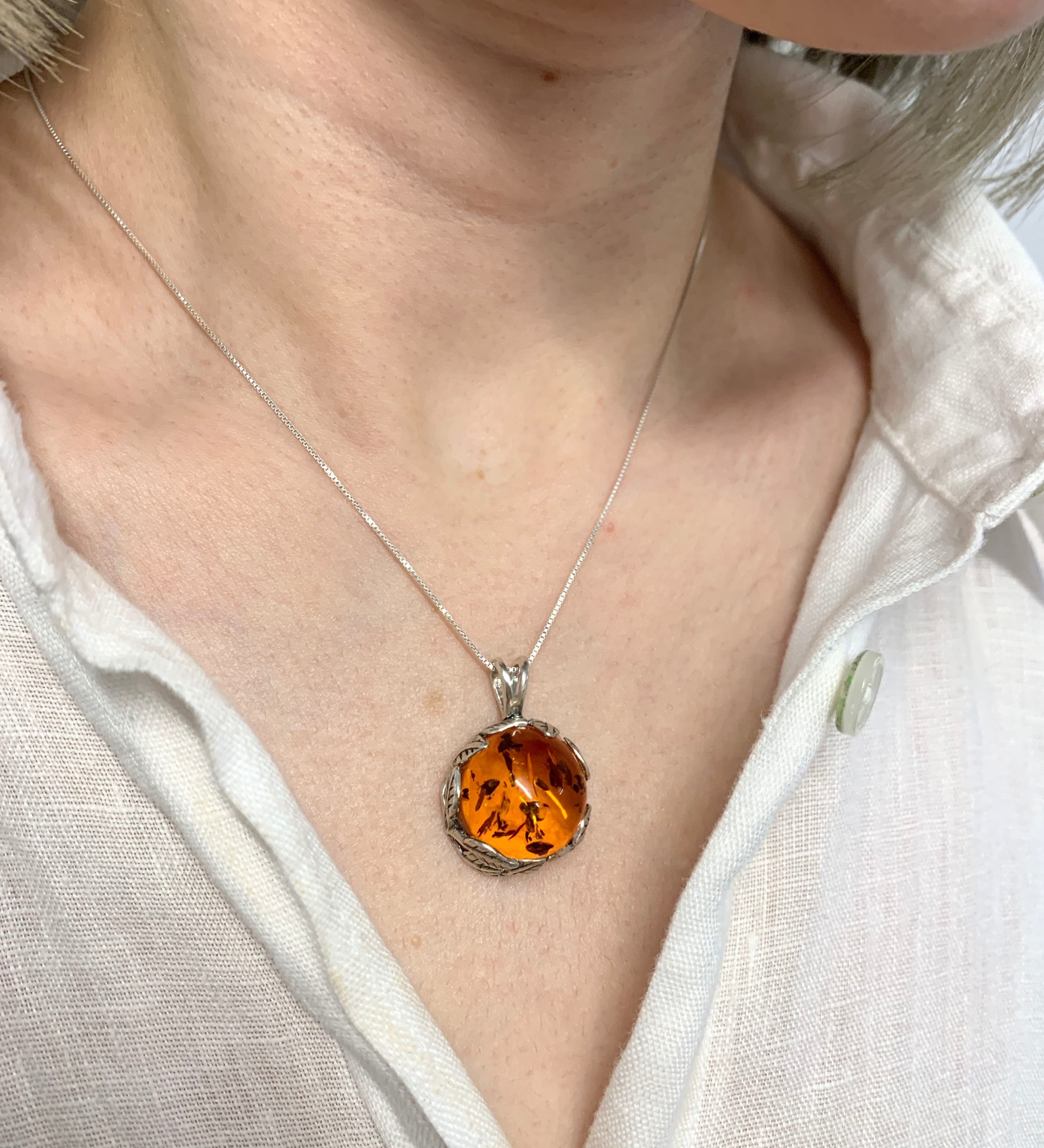 2832-P-nAMB: Sterling Silver 925 Natural Amber