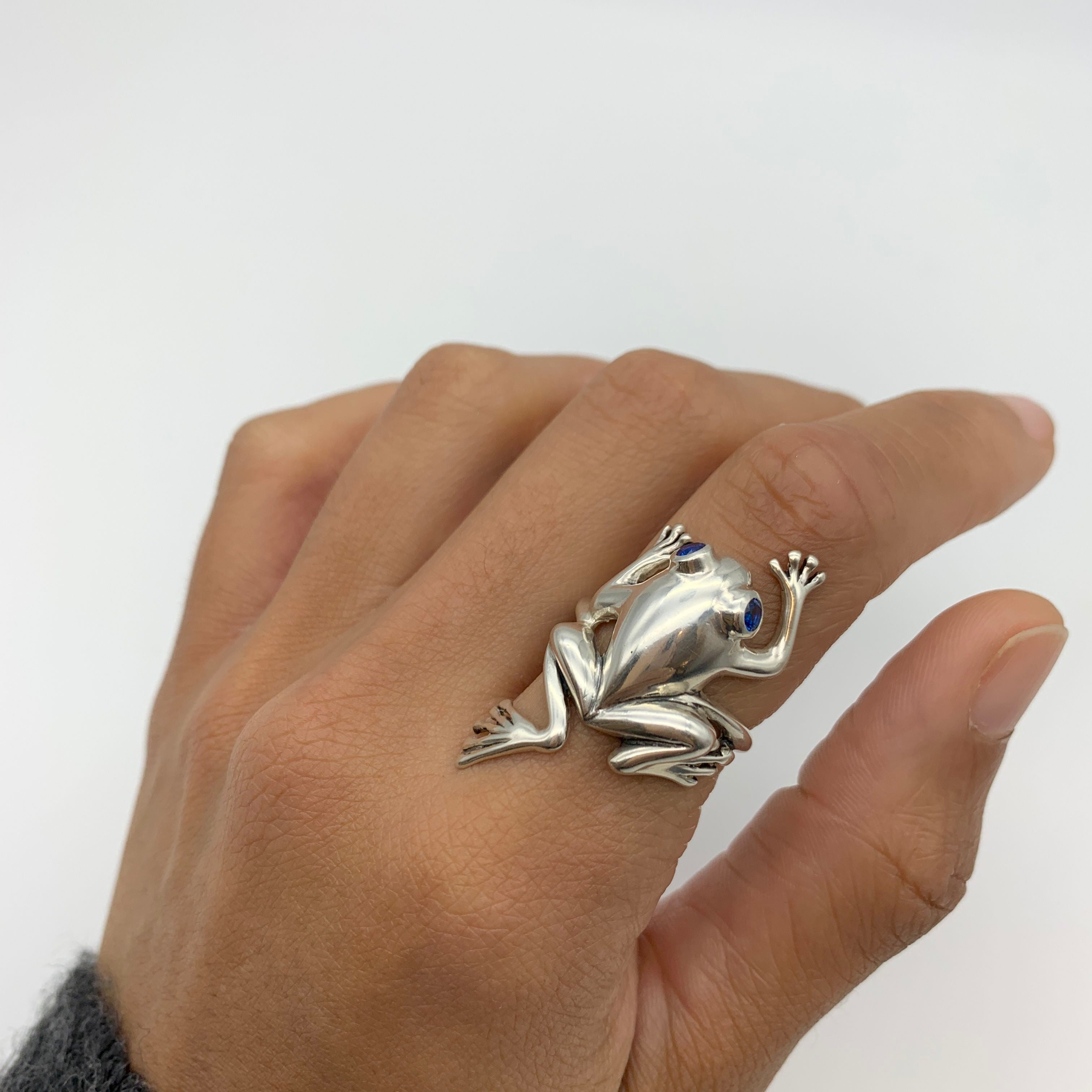 Created Sapphire Ring in 925 Sterling Silver, September birthstone, symbolizes sincerity and faithfulness, perfect for gifts.