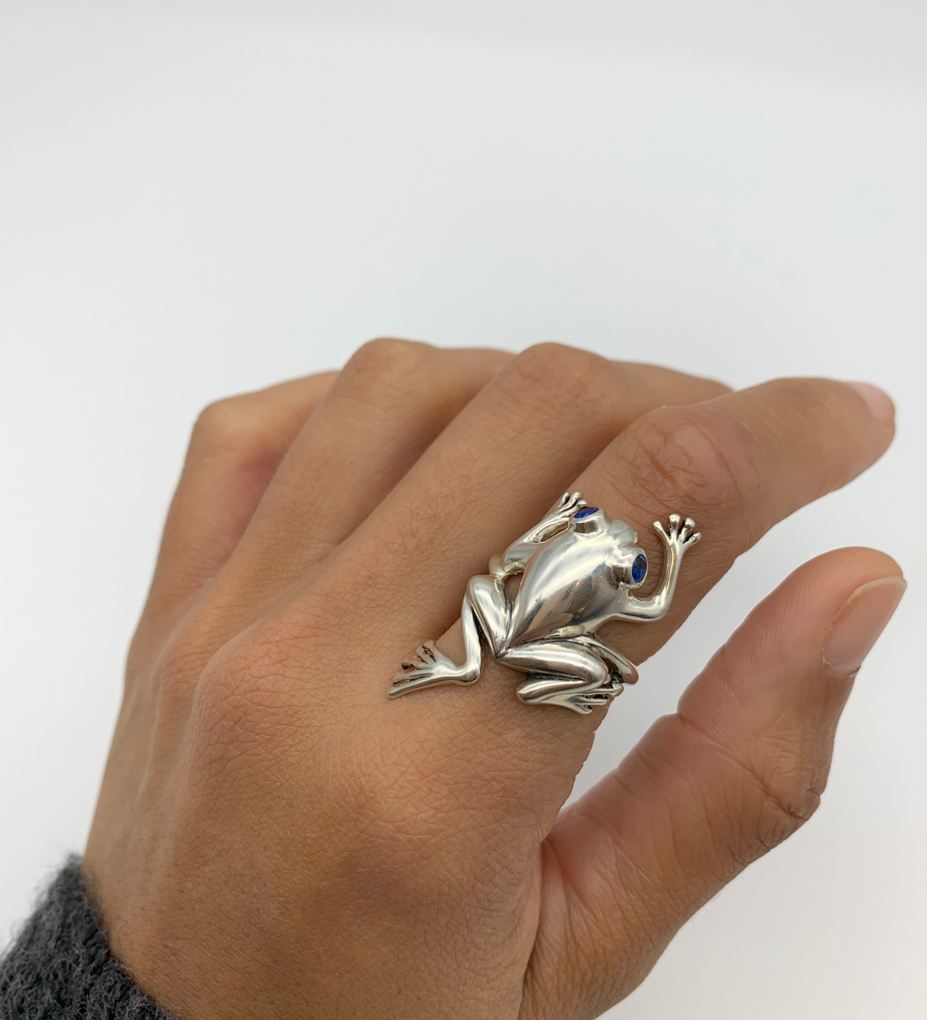 Created Sapphire Ring in 925 Sterling Silver, September birthstone, symbolizes sincerity and faithfulness, perfect for gifts.