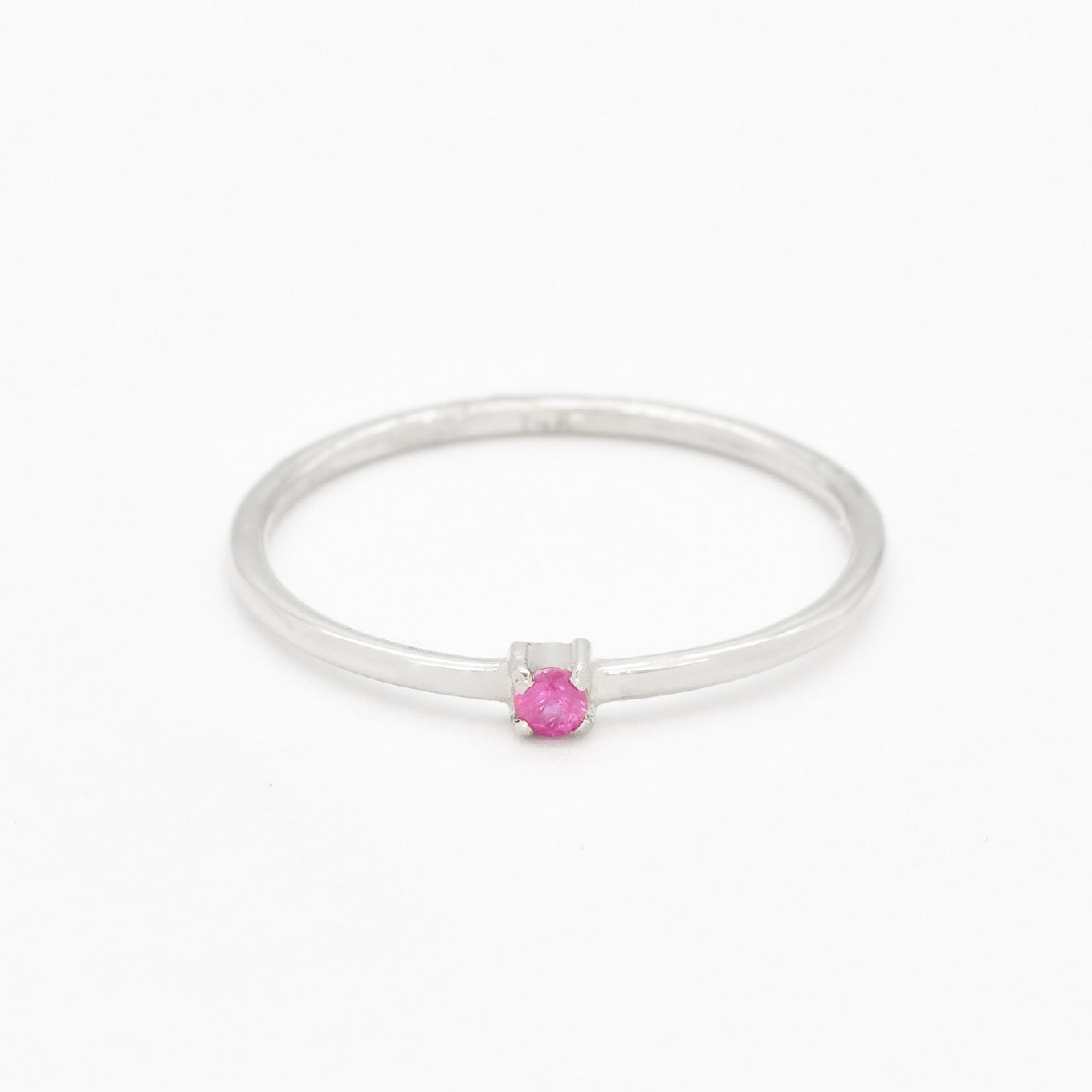 YR-1003-R-nRUB: 14k White Gold Genuine Natural Ruby