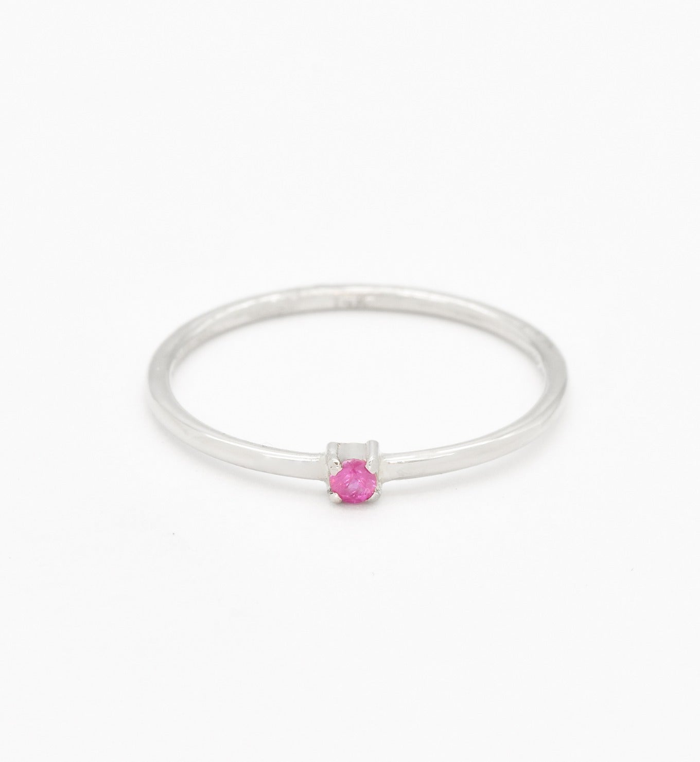 YR-1003-R-nRUB: 14k White Gold Genuine Natural Ruby