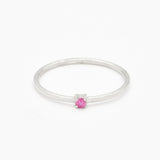 Genuine Ruby Ring - Gold Dainty Ruby Ring - Solid Rose Gold Ring