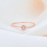 Gold Diamond Ring - Dainty Diamond Ring - Brilliant Engagement Ring