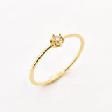 Dainty Diamond Rose Gold Ring - Certified Real Diamond Ring - Solid 14k Rose Gold Diamond Ring