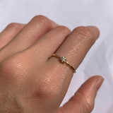 Gold Diamond Ring - Dainty Diamond Ring - Brilliant Engagement Ring