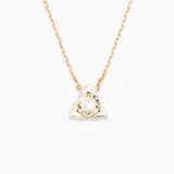 14k Rose Gold Diamond Necklace - Real Certified Diamond Necklace - Triangle Rose Gold Necklace