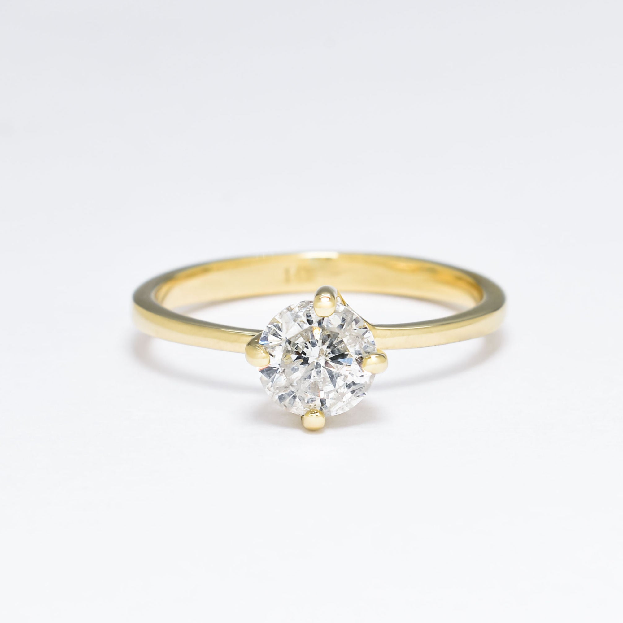 CERTIFIED 1 Carat Diamond Ring - Solid 14k Gold Ring - Real Diamond Engagement Ring