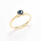 Certified Blue Diamond Gold Ring - Solitaire Blue Diamond Ring - Real Solid 14k Gold