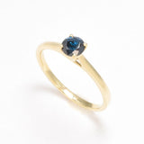 Certified Blue Diamond Gold Ring - Solitaire Blue Diamond Ring - Real Solid 14k Gold