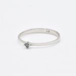 Certified Blue Diamond Ring - Dainty Blue Diamond Ring - Real 14k White Gold Ring