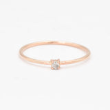 Certified Natural Diamond Ring - Solid 14k Gold Ring - Real Dainty Diamond Ring