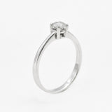 Certified Diamond Ring - Solid 18k White Gold Engagement Ring - Classy Solitaire Diamond Ring