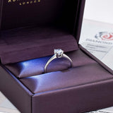 Certified Diamond Ring - Solid 18k White Gold Engagement Ring - Classy Solitaire Diamond Ring