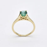 Certified Emerald Gold Ring - Genuine Emerald Solitaire Ring - 1 Carat Emerald Gold Ring