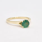 Certified Emerald Gold Ring - Genuine Emerald Solitaire Ring - 1 Carat Emerald Gold Ring