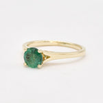 Certified Emerald Gold Ring - Genuine Emerald Solitaire Ring - 1 Carat Emerald Gold Ring