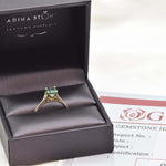 Certified Emerald Gold Ring - Genuine Emerald Solitaire Ring - 1 Carat Emerald Gold Ring