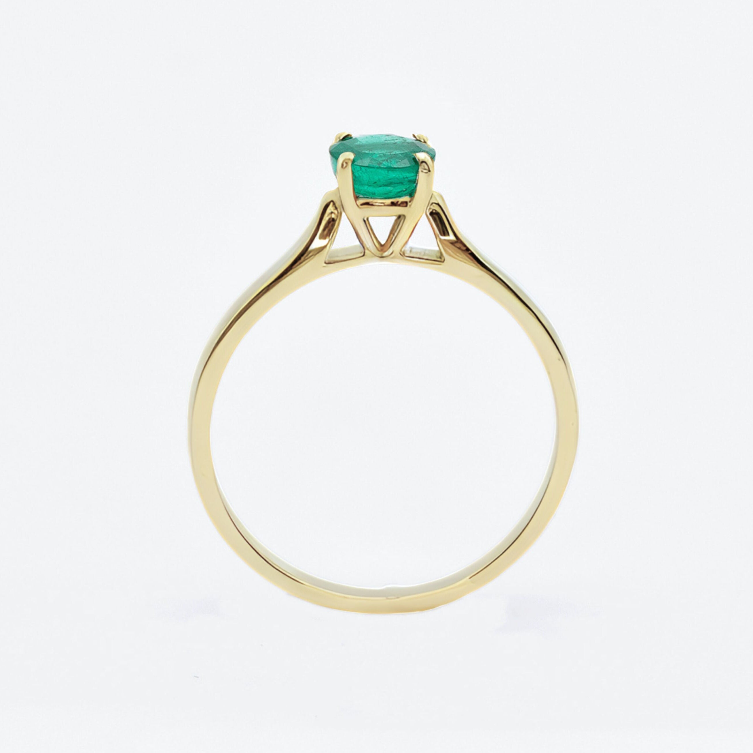 Certified Emerald Ring - 18k Solid Gold Ring - Real Zambian Emerald Ring (41097003630658)