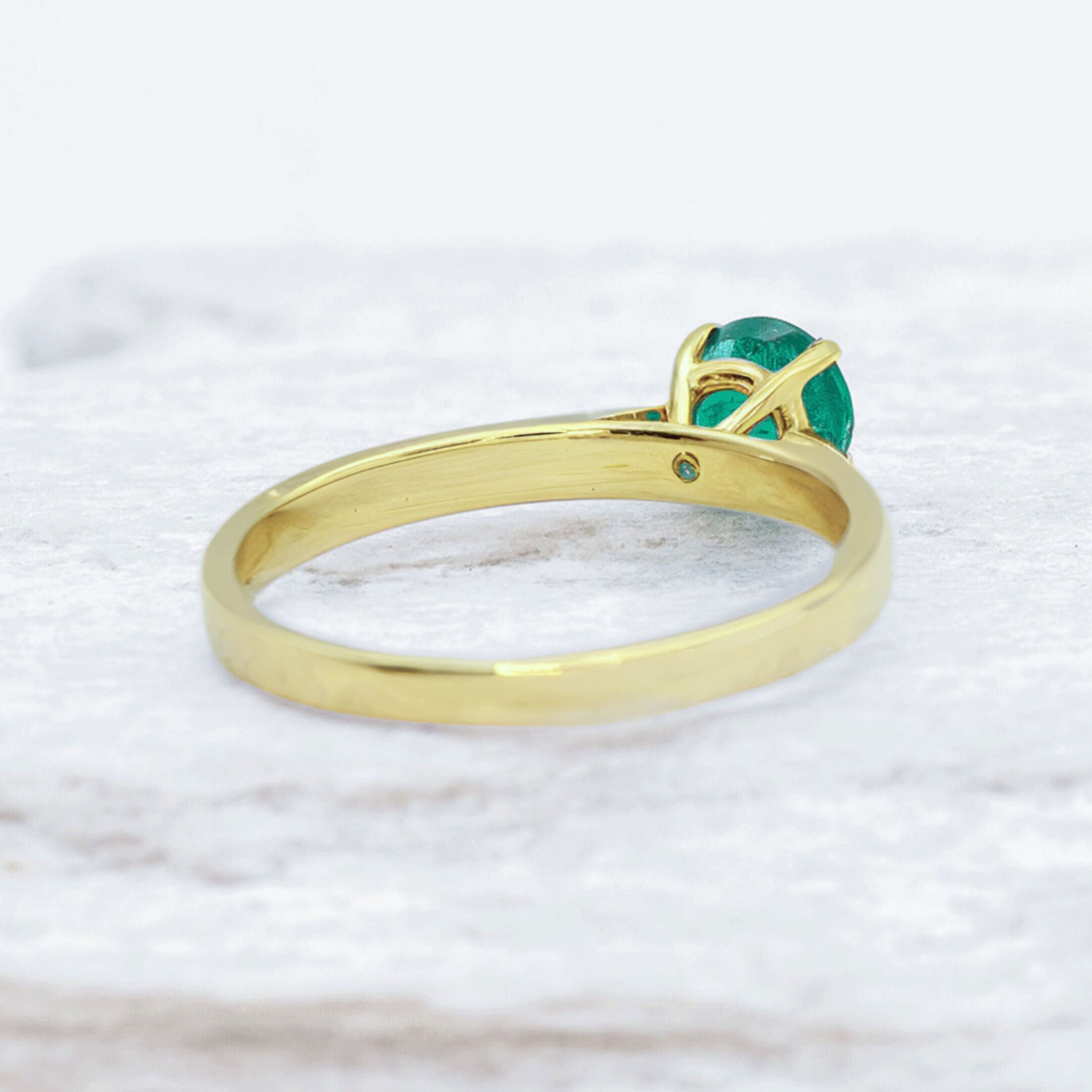 Certified Emerald Ring - 18k Solid Gold Ring - Real Zambian Emerald Ring (41097003630658)
