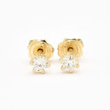 Genuine Diamond Studs - Solid Gold Diamond Earrings - Dainty Diamond Studs