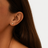 Certified Diamond Studs - Real 14k White Gold Earrings - Dainty Diamond Earrings