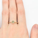 Certified Green Sapphire Ring - Real Solid 14k Gold Ring - Solitaire Sapphire Gold Ring