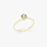 Certified Green Sapphire Ring - Real Solid 14k Gold Ring - Solitaire Sapphire Gold Ring