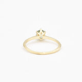 Certified Green Sapphire Ring - Real Solid 14k Gold Ring - Solitaire Sapphire Gold Ring
