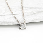 Certified Natural Diamond Necklace - Dainty Diamond Pendant - 18k Solid Gold Necklace