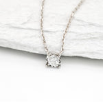 Certified Natural Diamond Necklace - Dainty Diamond Pendant - 18k Solid Gold Necklace