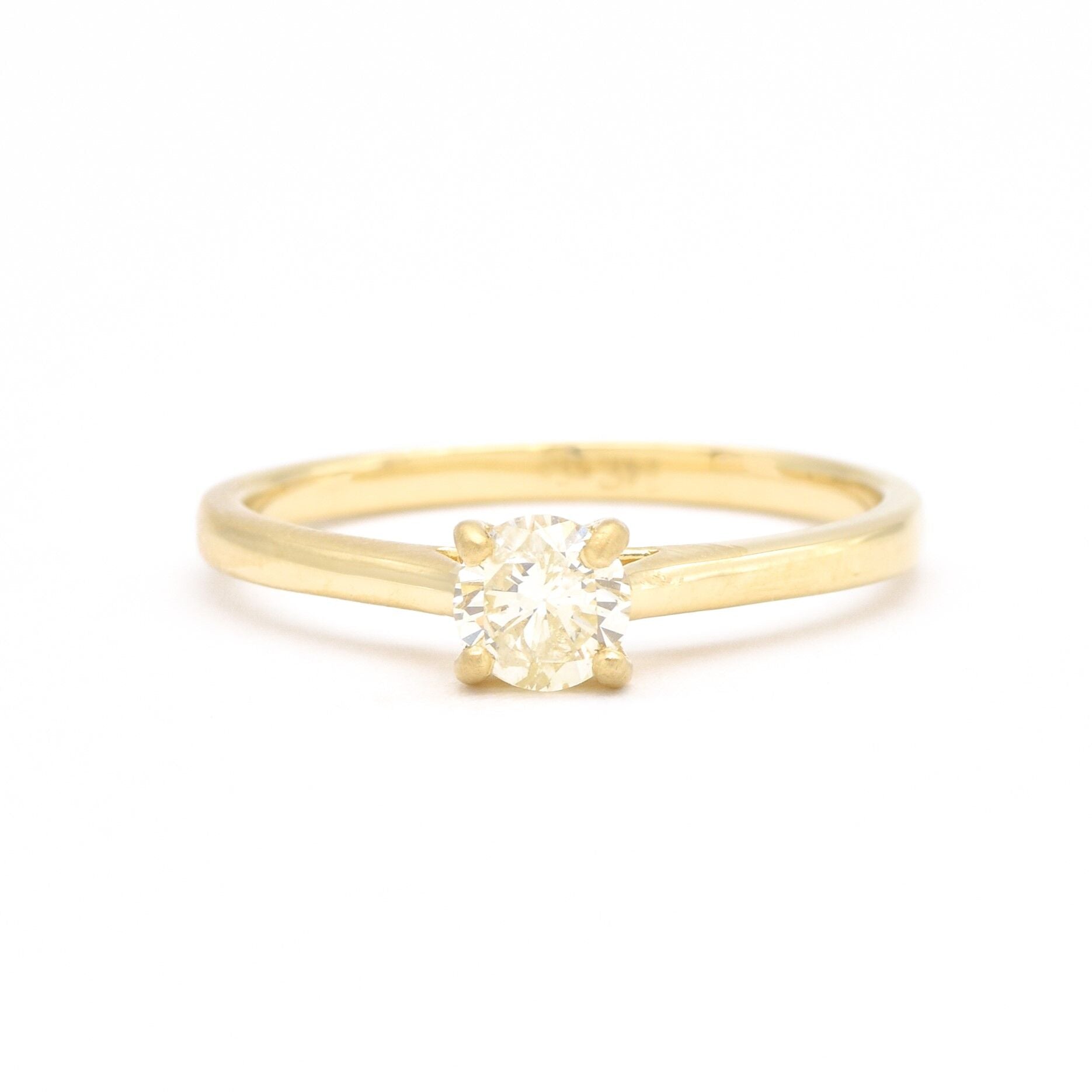 CERTIFIED Natural Diamond Ring - Genuine Diamond Engagement Ring - Real Solid 18k Gold Ring