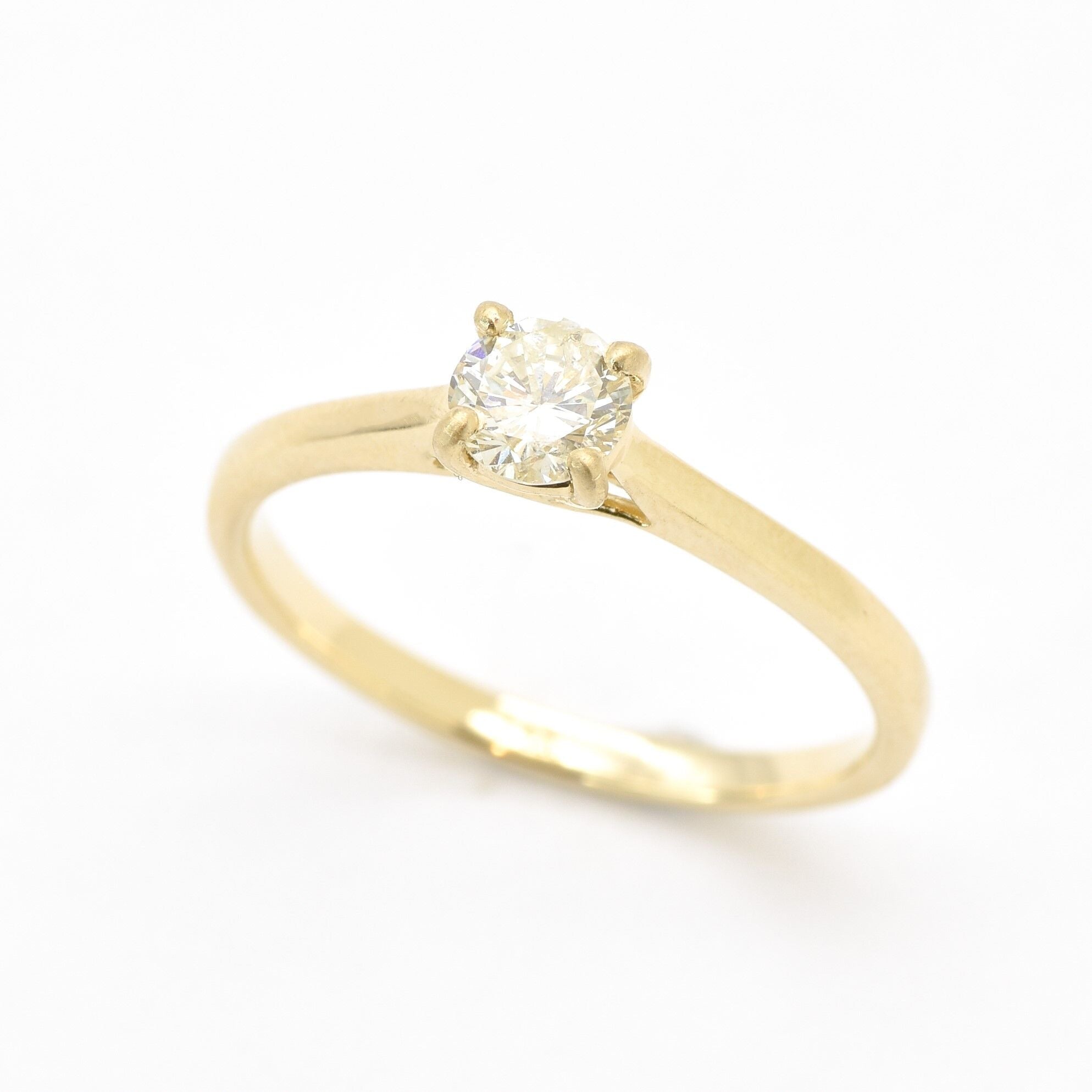 CERTIFIED Natural Diamond Ring - Genuine Diamond Engagement Ring - Real Solid 18k Gold Ring